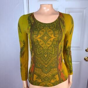 AMB Second Skin Women's Shirt One Size Tie Dye Crew neck Nylon Long Sleeve P30